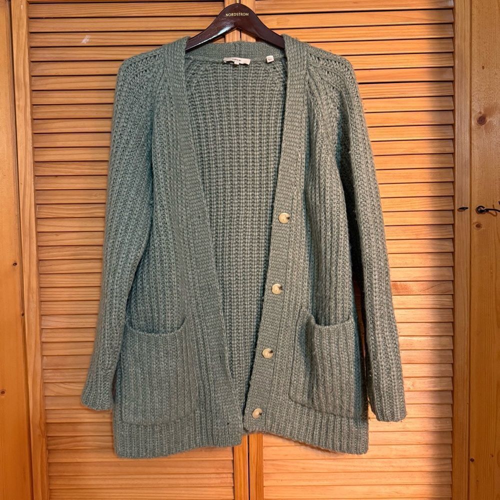 Vince Olive Alpaca Knit cardigan size medium
